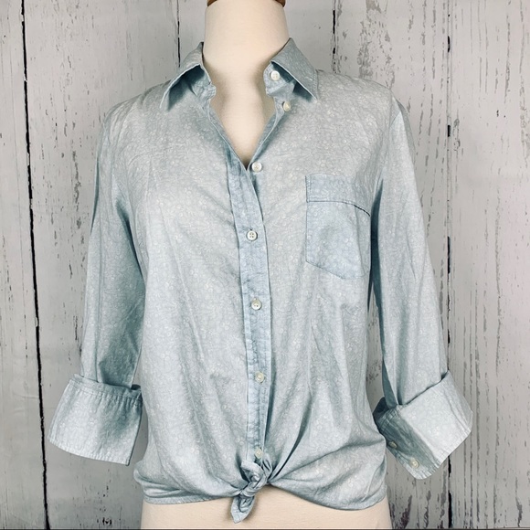 J.CREW || Blue & White Floral Button Down Shirt - Picture 1 of 8